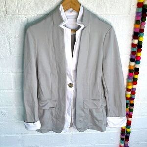 BIANCALANCIA Jacquard Gray White Blazer Jacket sz 44